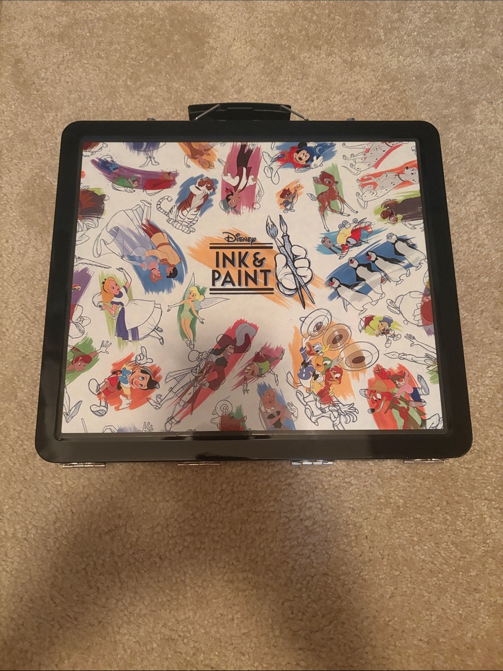 Disney Ink & Paint Tablet Case with Black Trim and Multicolor Artwork